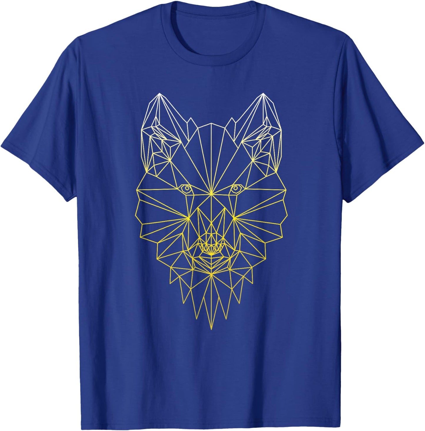 Wolf Geometric Abstract Gold Polygonal Apparel Item T-Shirt - T-Shirt | Royal