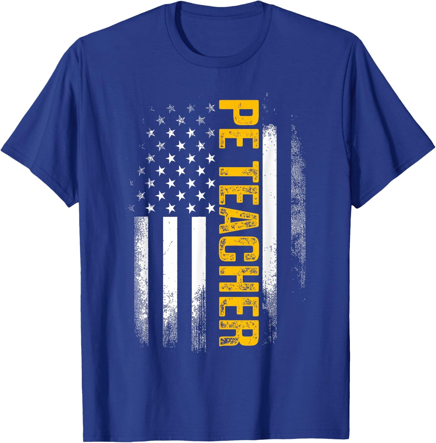 PE Physical Education Teacher Flag Gifts Men Women T-Shirt - T-Shirt | Royal