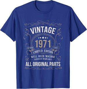 1971 Birthday Vintage 52nd Birthday 52 Year Old Car Lover T-Shirt - T-Shirt | Royal