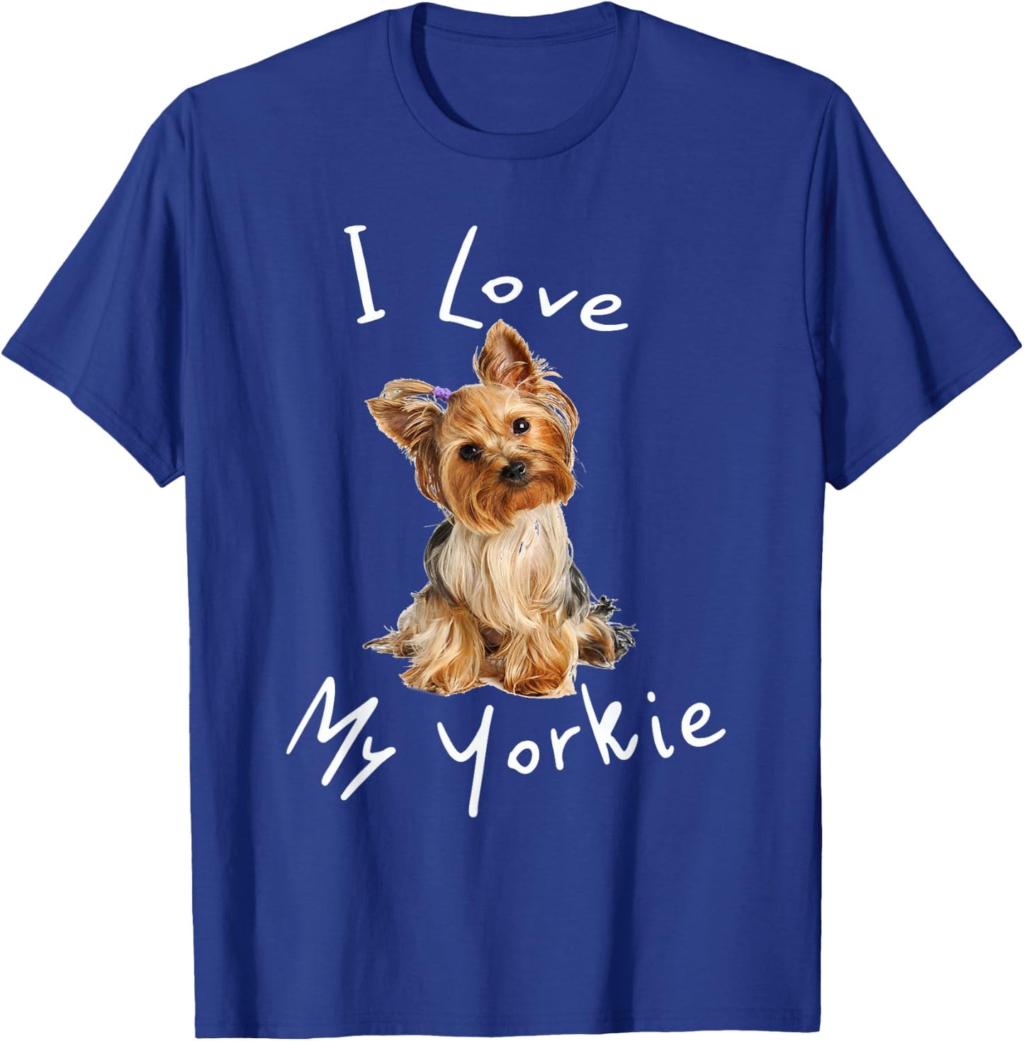 I Love My Yorkie Men Women Kids T-Shirt - T-Shirt | Royal