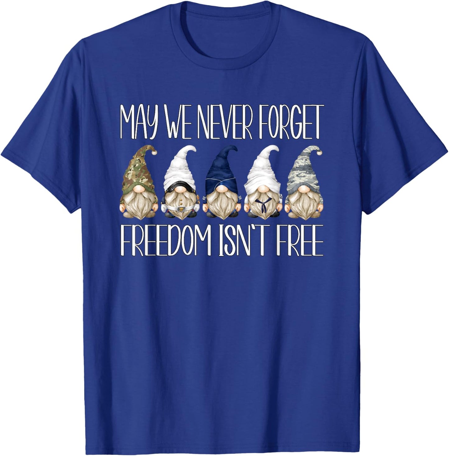 Unique Military Dad Gnomes For Veteran Memorial Day Gnome T-Shirt - T-Shirt | Royal