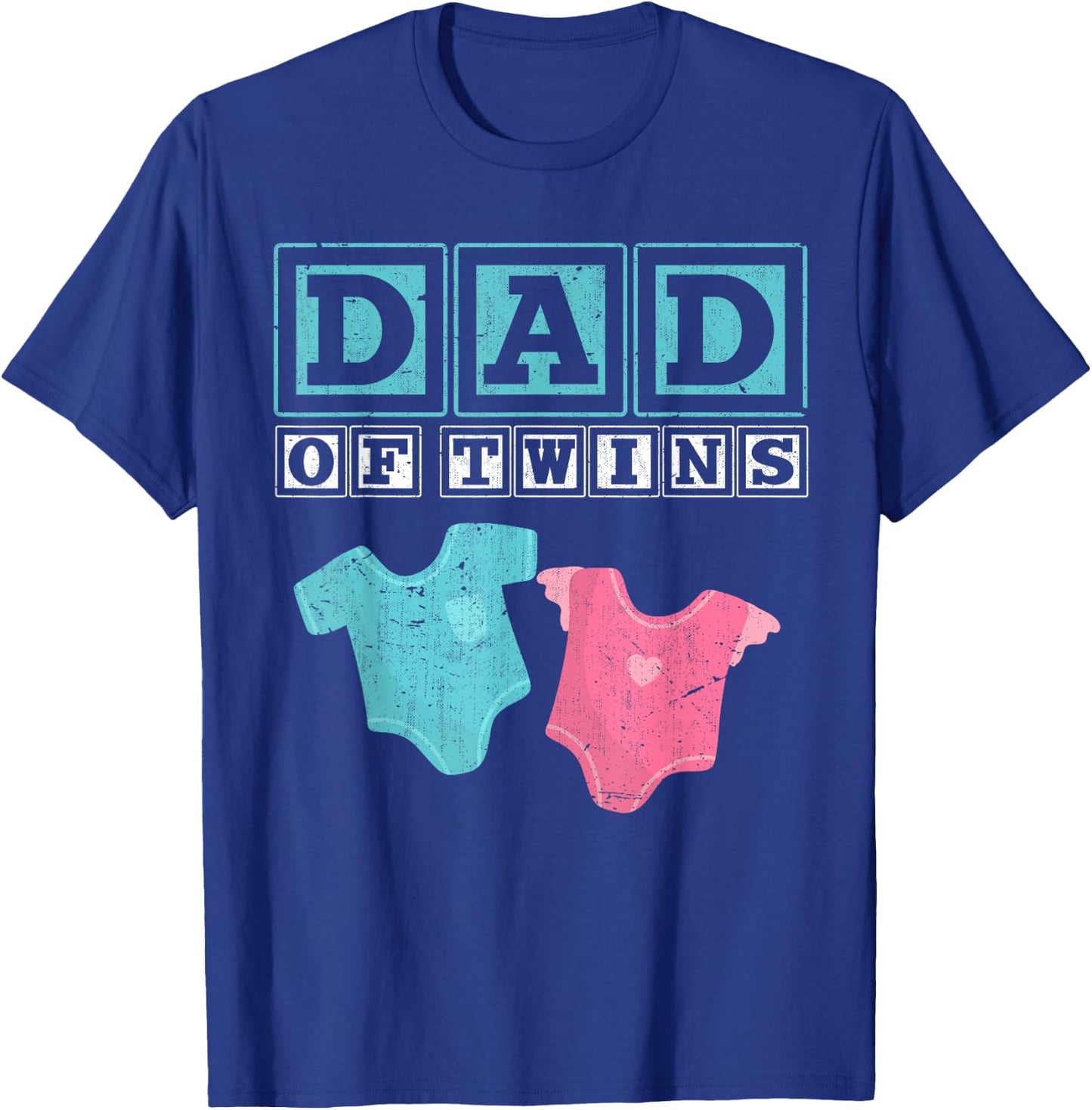Dad of Twins Family Daddy Fathers Day Future Parents T-Shirt - T-Shirt | Royal