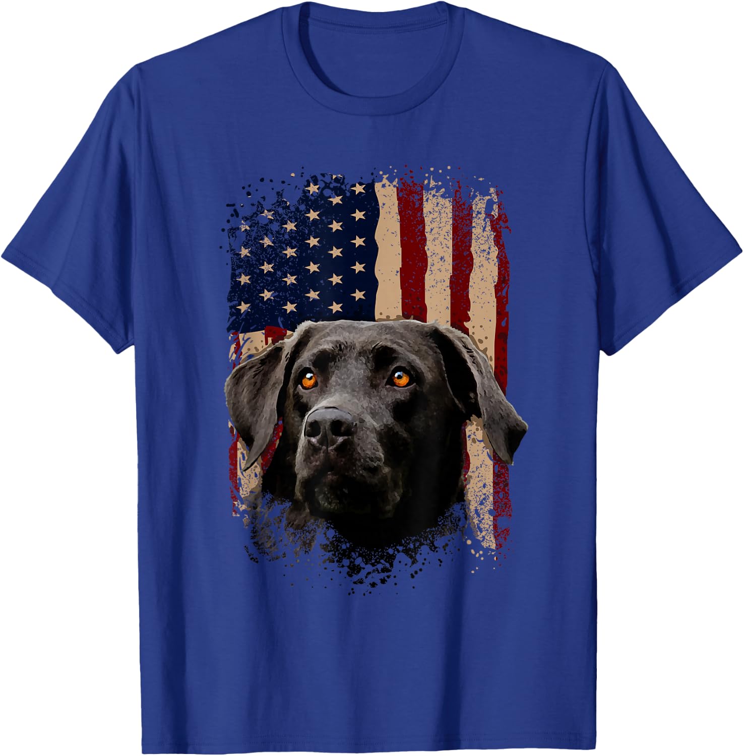American Black Labrador USA Flag Lab Owner T-Shirt - T-Shirt | Royal