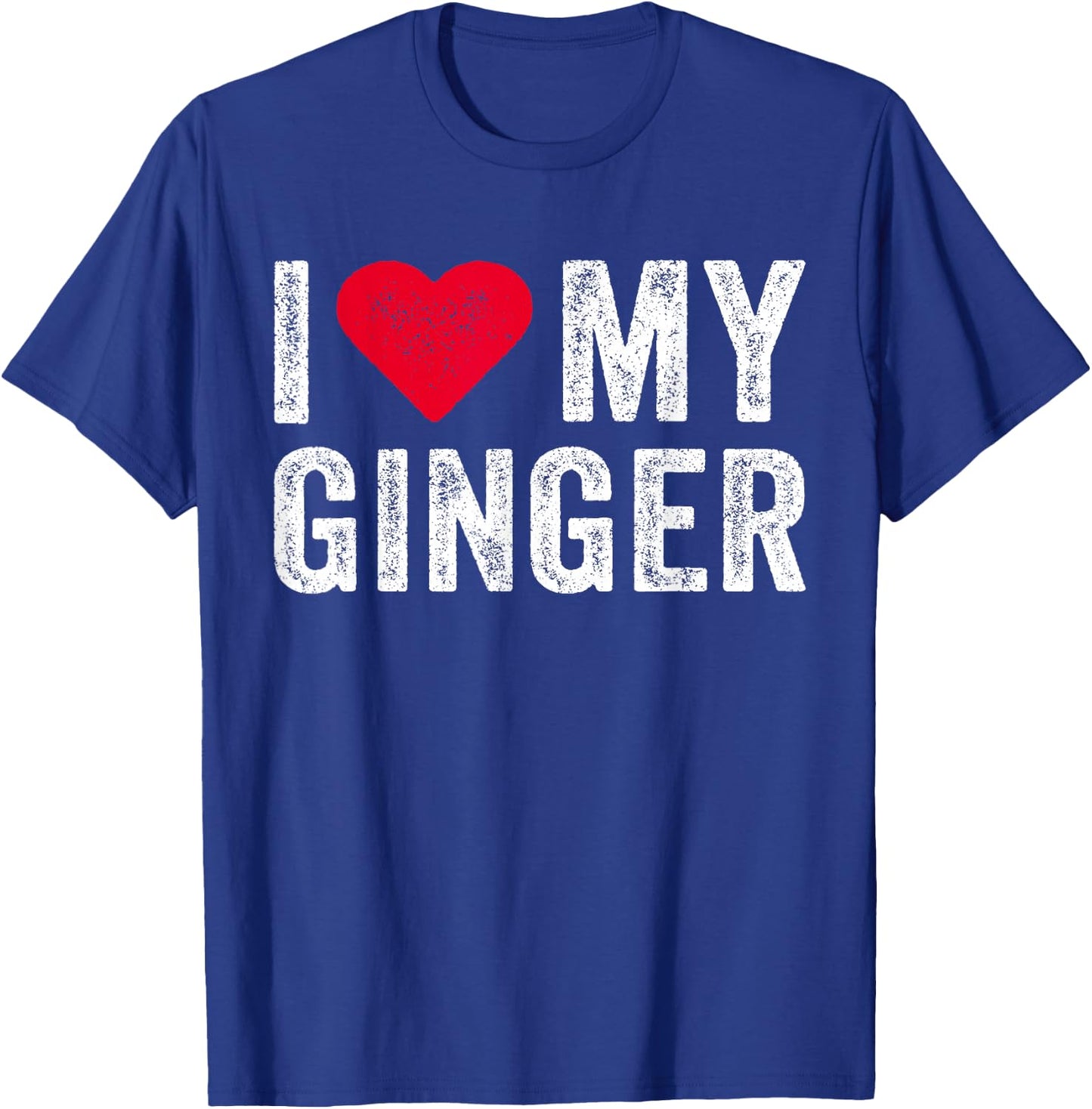 I Love My Ginger Redhead Red Heart Vintage Men Women T-Shirt - T-Shirt | Royal