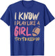 I Know I Play Like A Girl Try To Keep Up American Football T-Shirt - T-Shirt | Royal