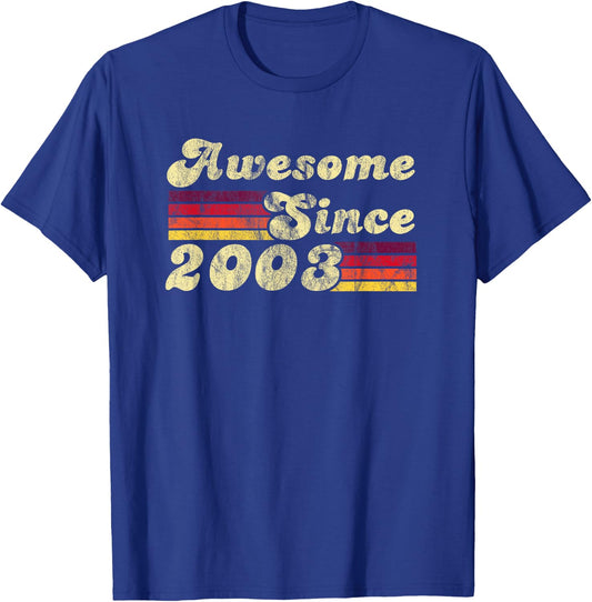 Awesome Since 2003 Vintage Gifts T-Shirt - T-Shirt | Royal