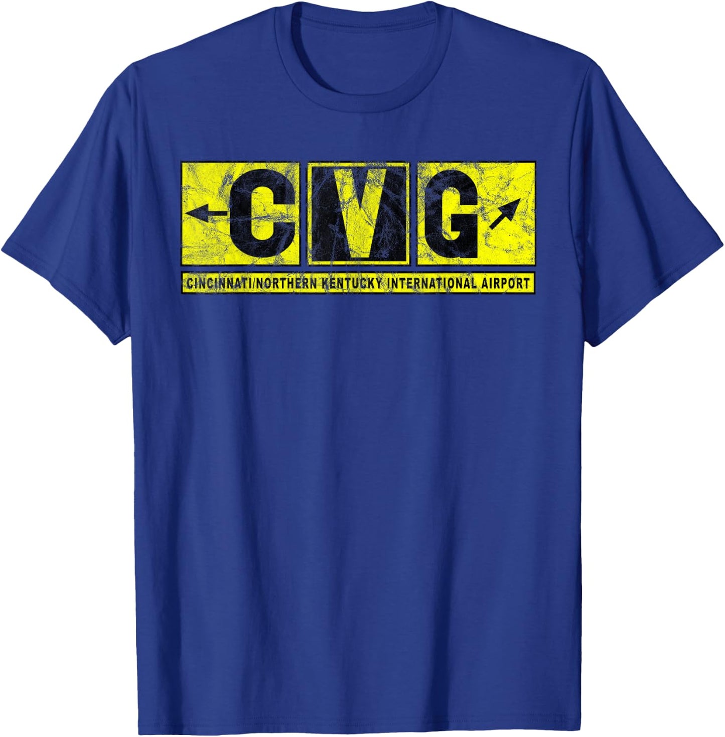 CVG Cincinnati N Kentucky Airport Taxiway Sign Pilot Vintage T-Shirt - T-Shirt | Royal