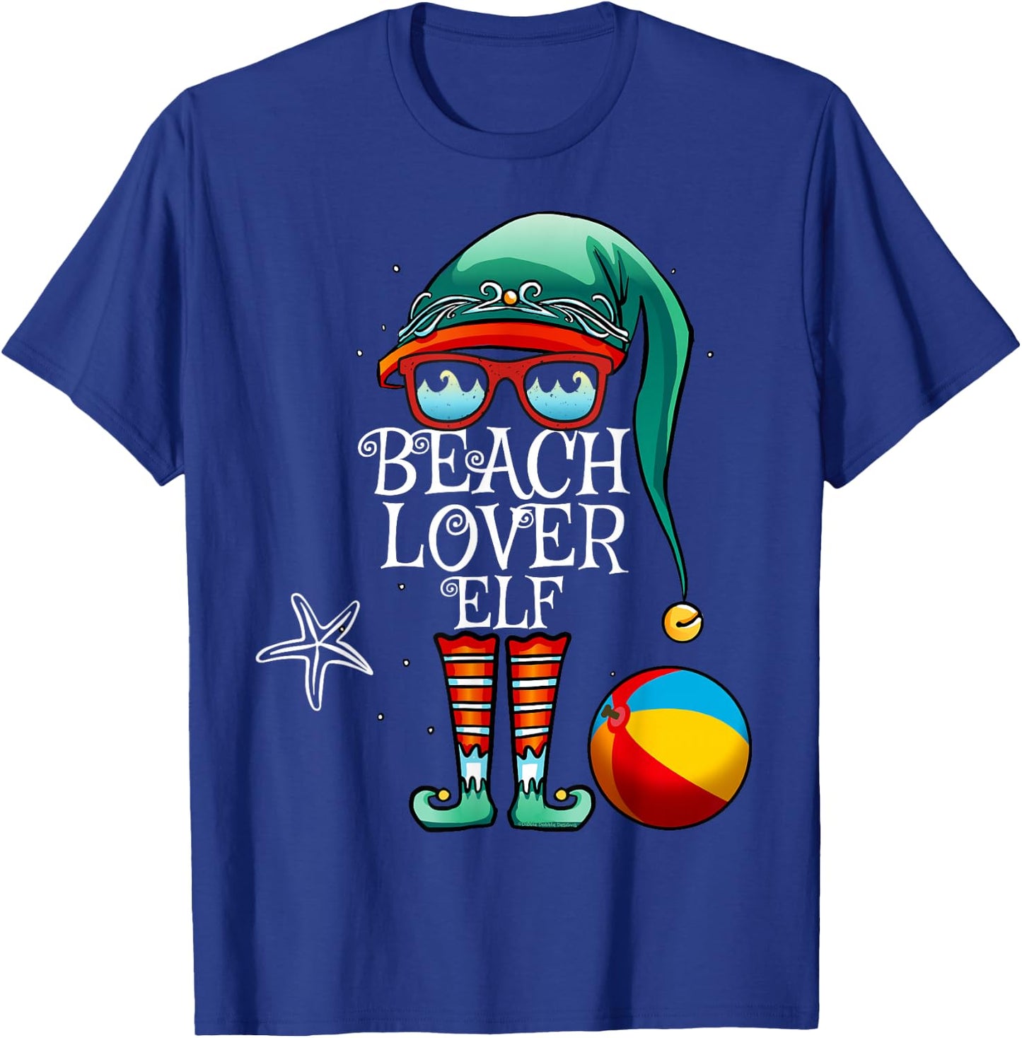 Christmas Beach Lover Elf - Matching Family Christmas T-Shirt - T-Shirt | Royal