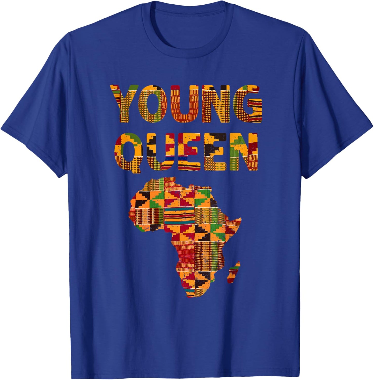 Cool Kente Cloth Art Kids Girls African Print African Queen T-Shirt - T-Shirt | Royal