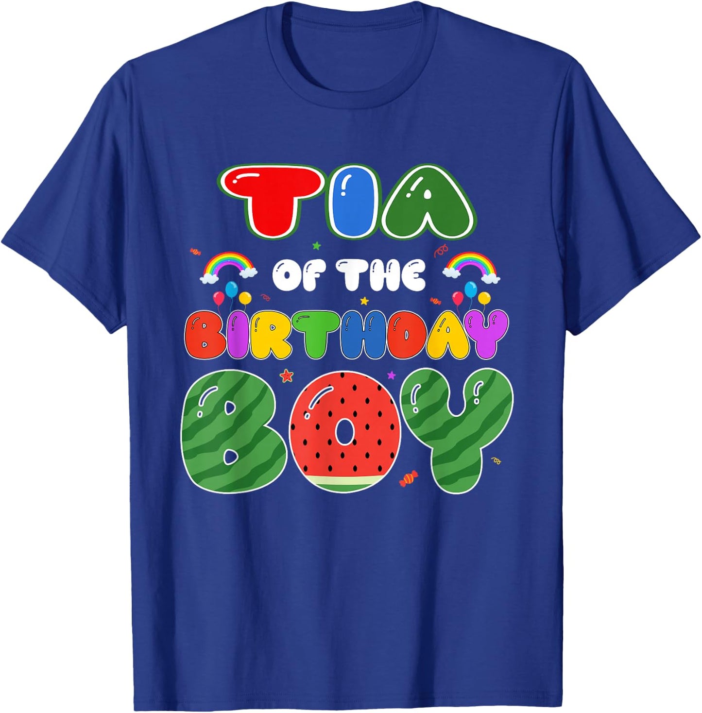 Tia of The Birthday Boy Melon Family Matching Funny T-Shirt - T-Shirt | Royal