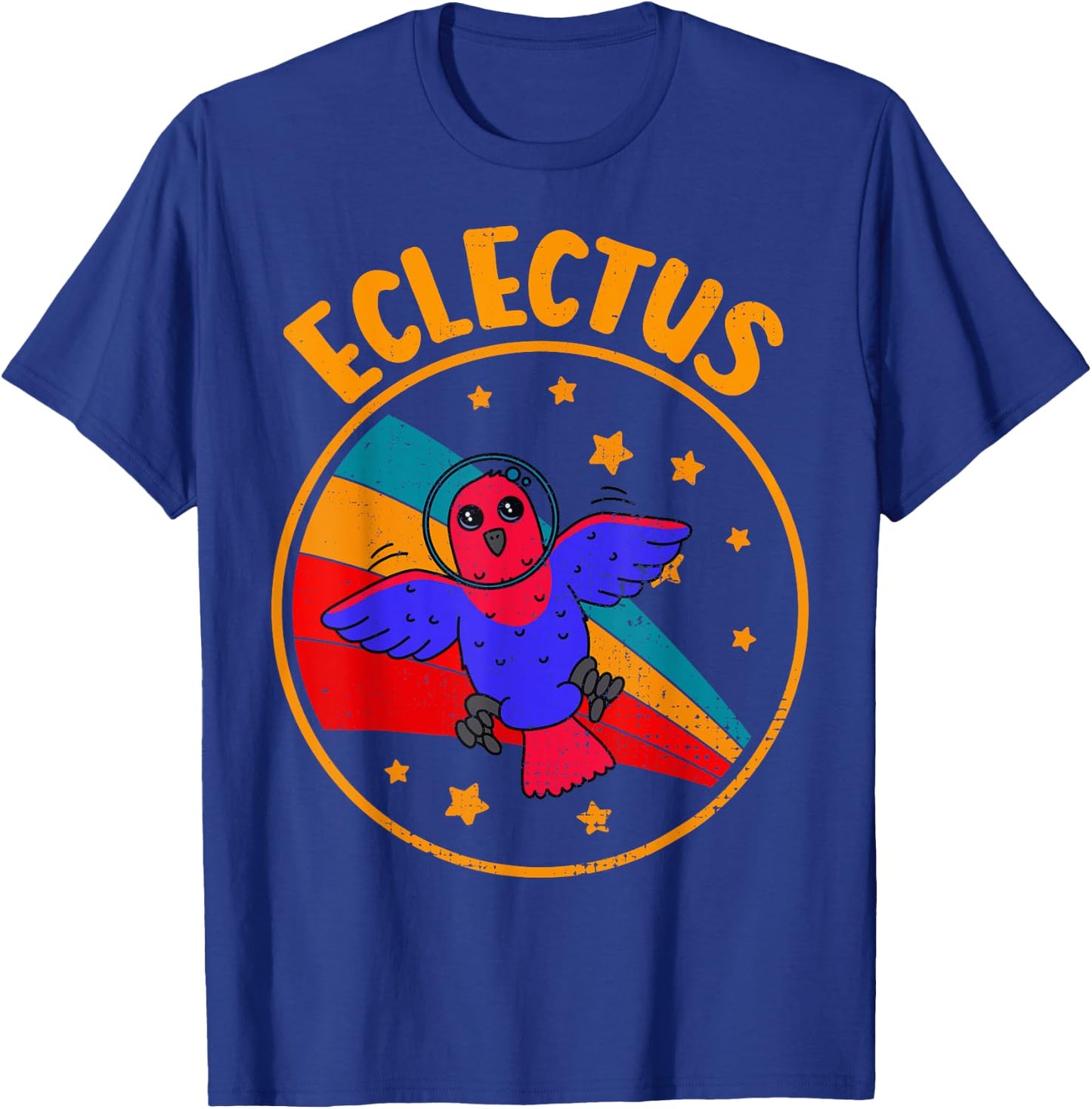 Cute Vintage Female Eclectus Parrot Retro Parrot In Space T-Shirt - T-Shirt | Royal
