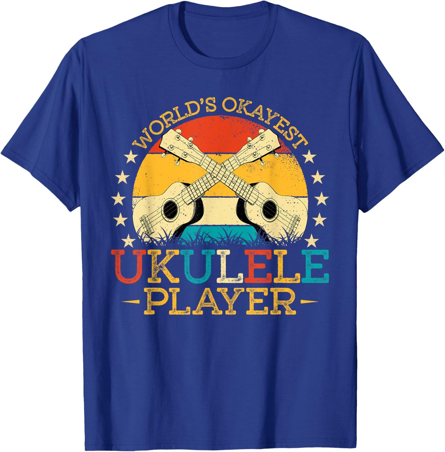 Retro Vintage Style World Okayest Ukulele Uke Player T-Shirt - T-Shirt | Royal