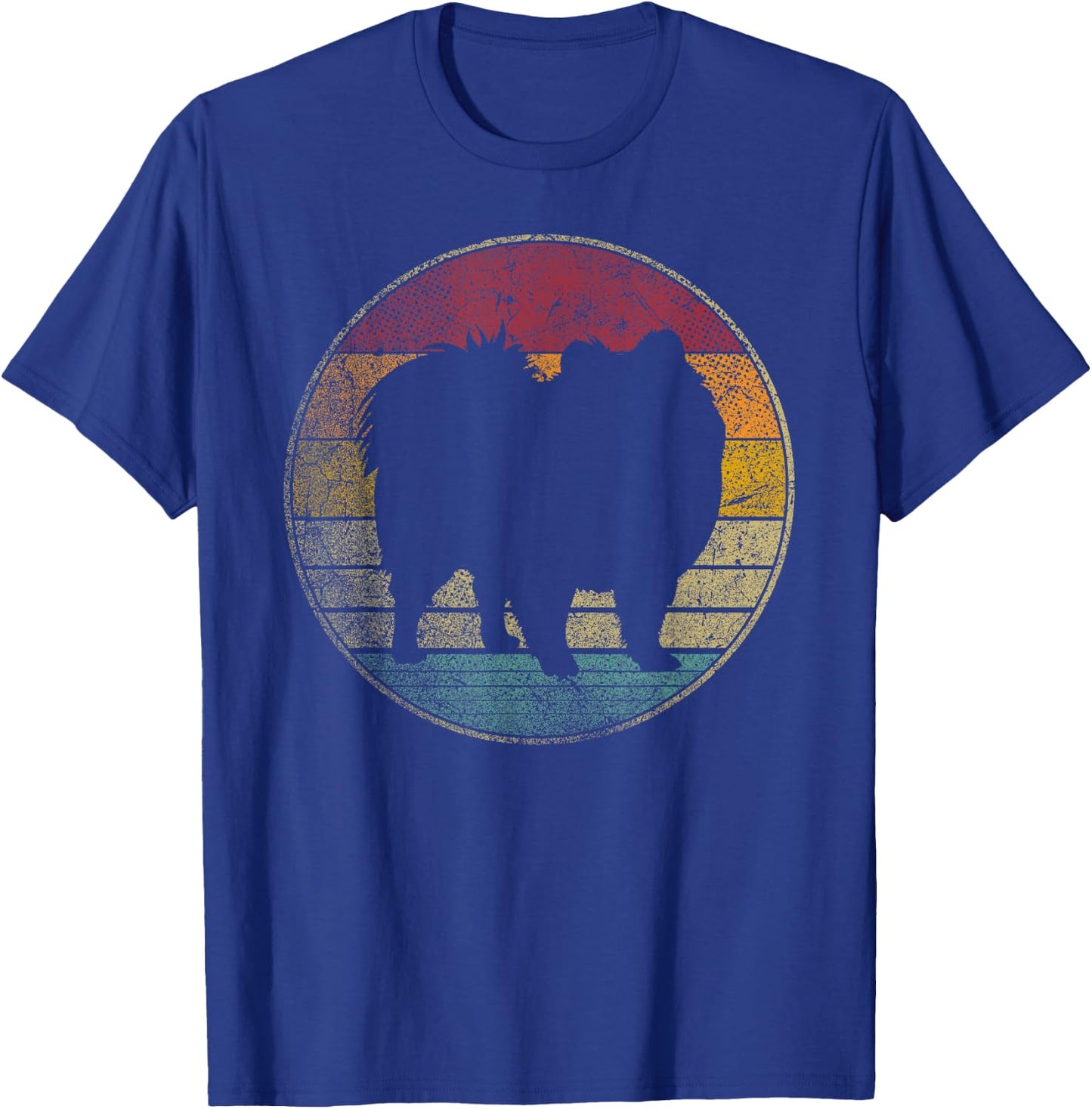 Pomeranian Dog Vintage Distressed Retro 70s 80s Gift Love Men Women Kids T-Shirt - T-Shirt | Royal