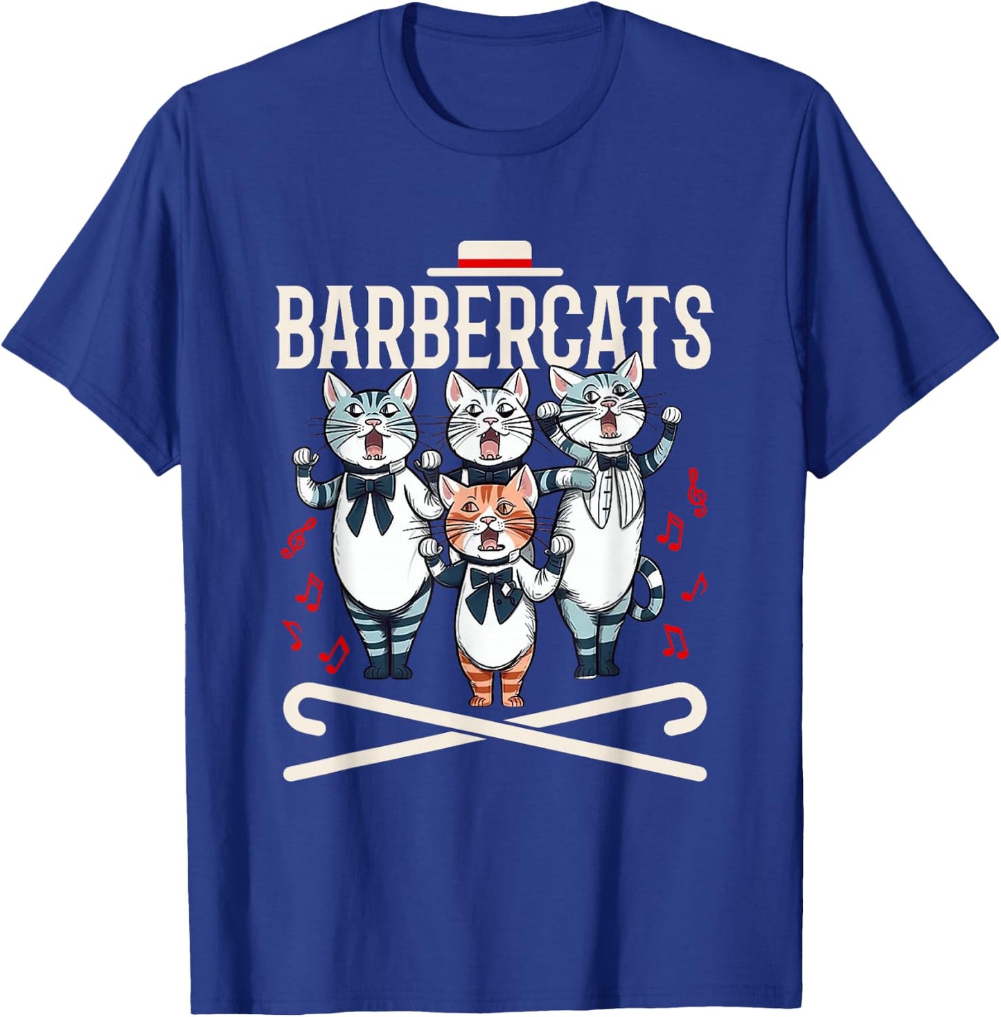 Barbershop Quartet Cats Singing Harmony Singer T-Shirt - T-Shirt | Royal