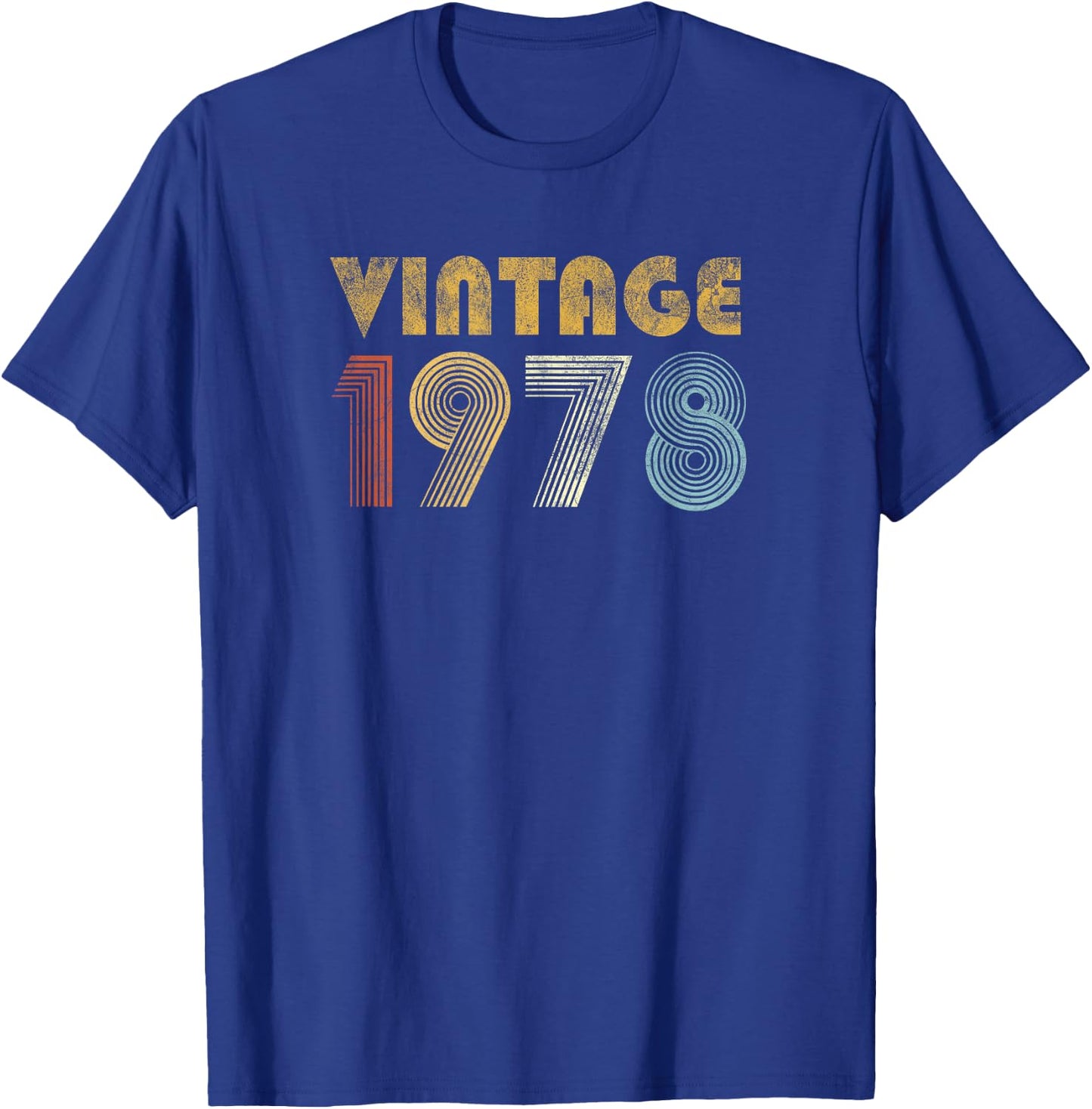 Vintage 1978 70s Retro 47th Birthday Gift Men Women T-Shirt - T-Shirt | Royal