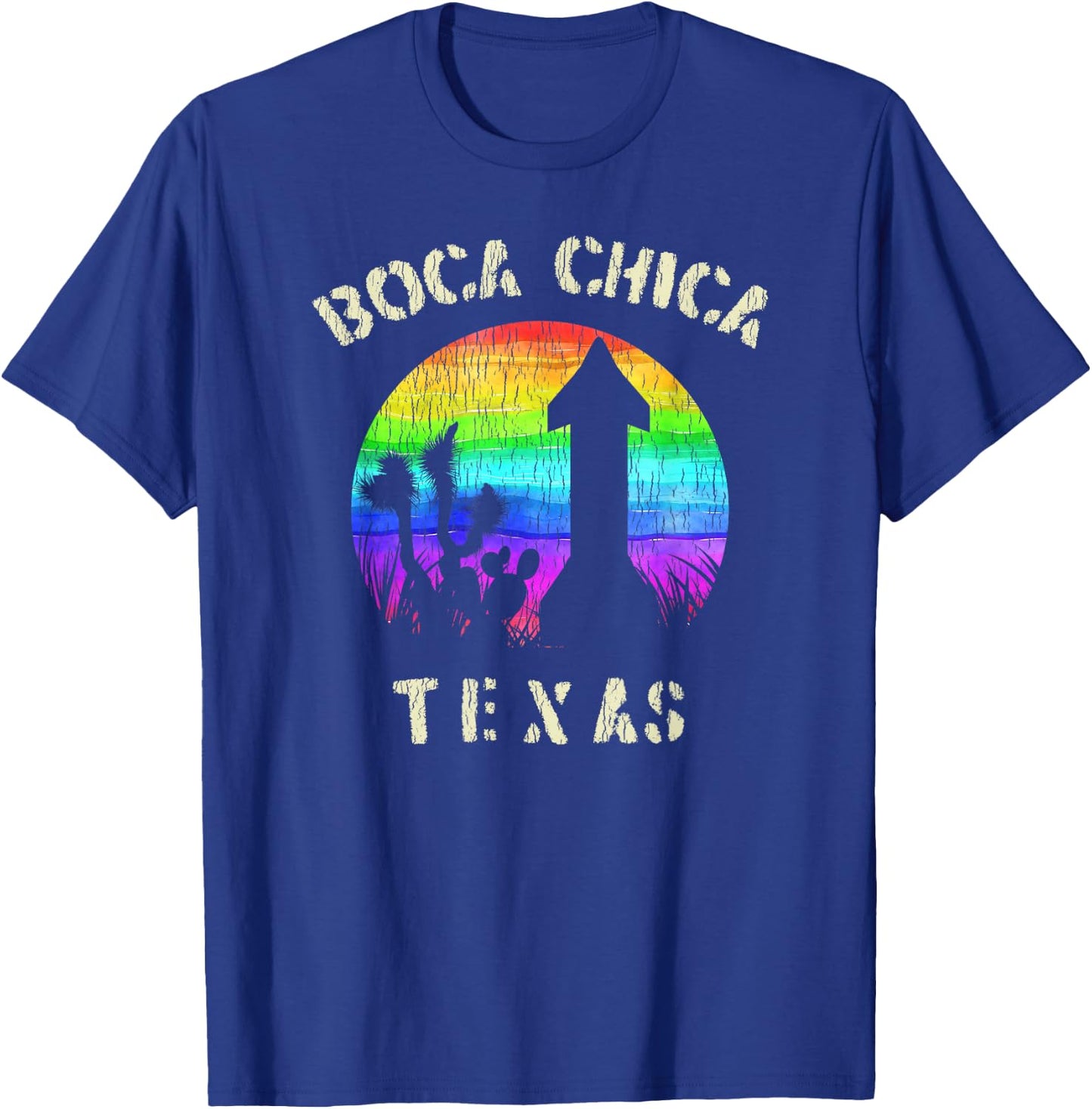 Boca Chica Texas Starship Cool Retro T-Shirt - T-Shirt | Royal