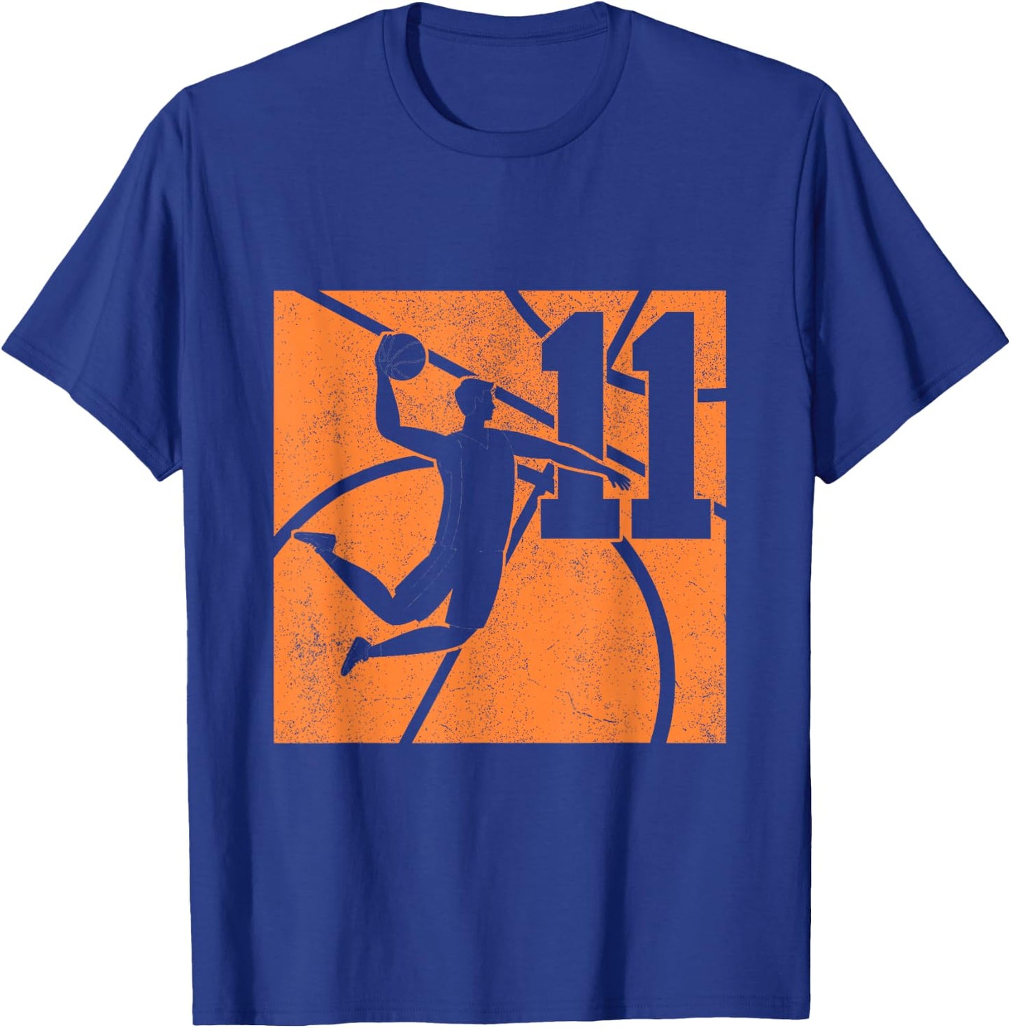 11 Year Old Basketball Dunk 11th Birthday Party Themed Boys T-Shirt - T-Shirt | Royal