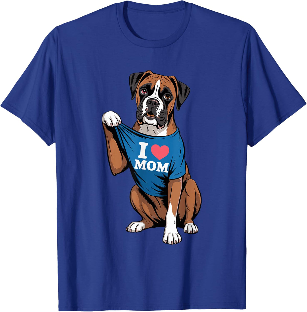 Cute Boxer Dog Lover Funny I Heart Mom Mother's Day T-Shirt - T-Shirt | Royal