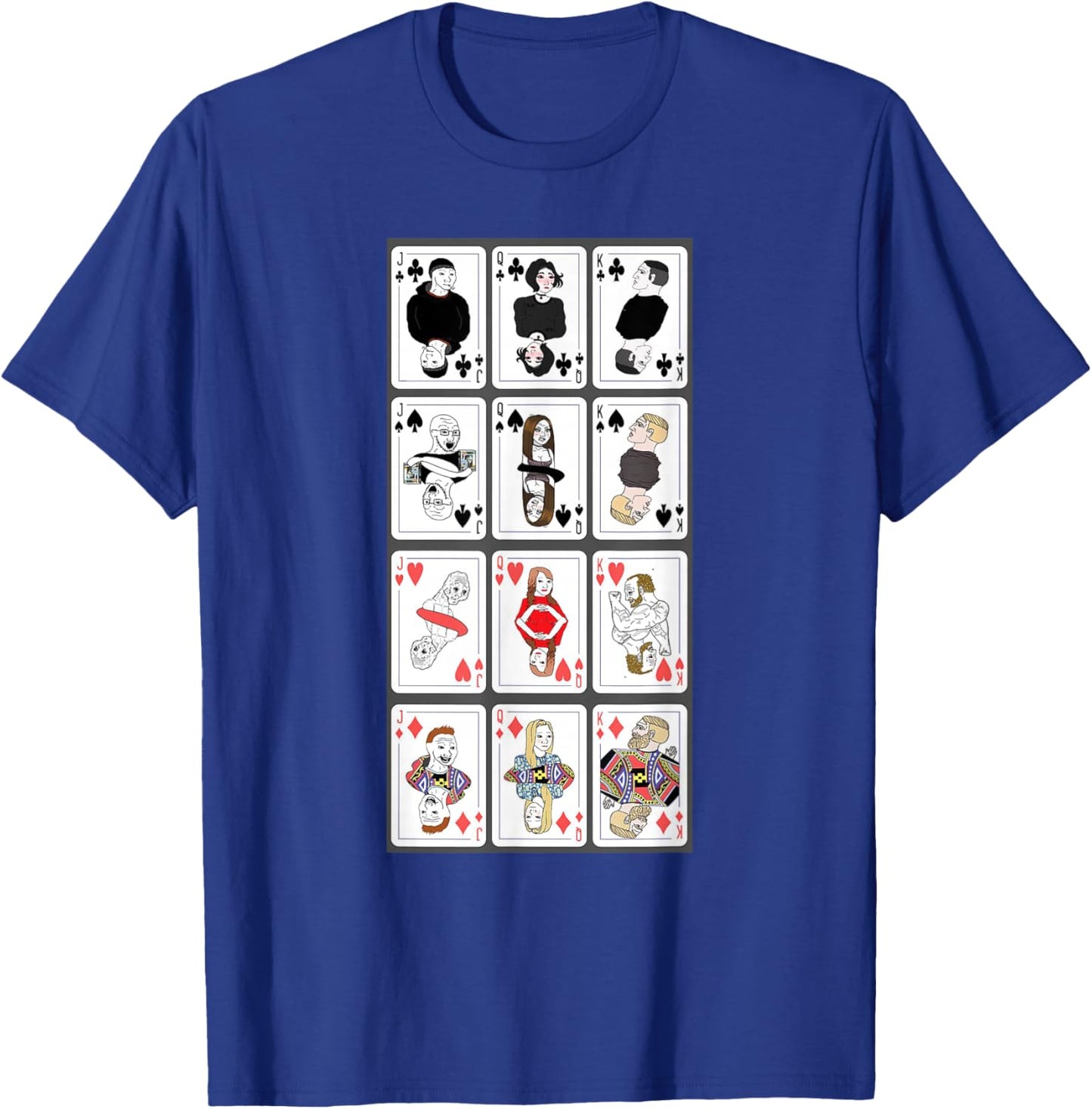 Wojak Meme Playing Cards T-Shirt - T-Shirt | Royal