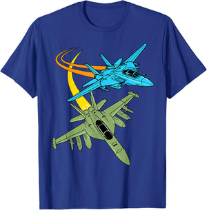 Fighter Jet Plane Future Pilot Aviation Airplanes Aircraft T-Shirt - T-Shirt | Royal