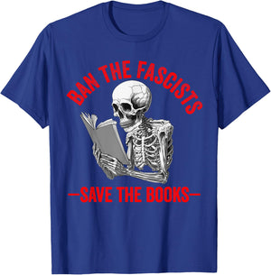 Ban The Fascists Save The Books Funny Book Lover Worm Nerd Small T-Shirt - T-Shirt | Royal