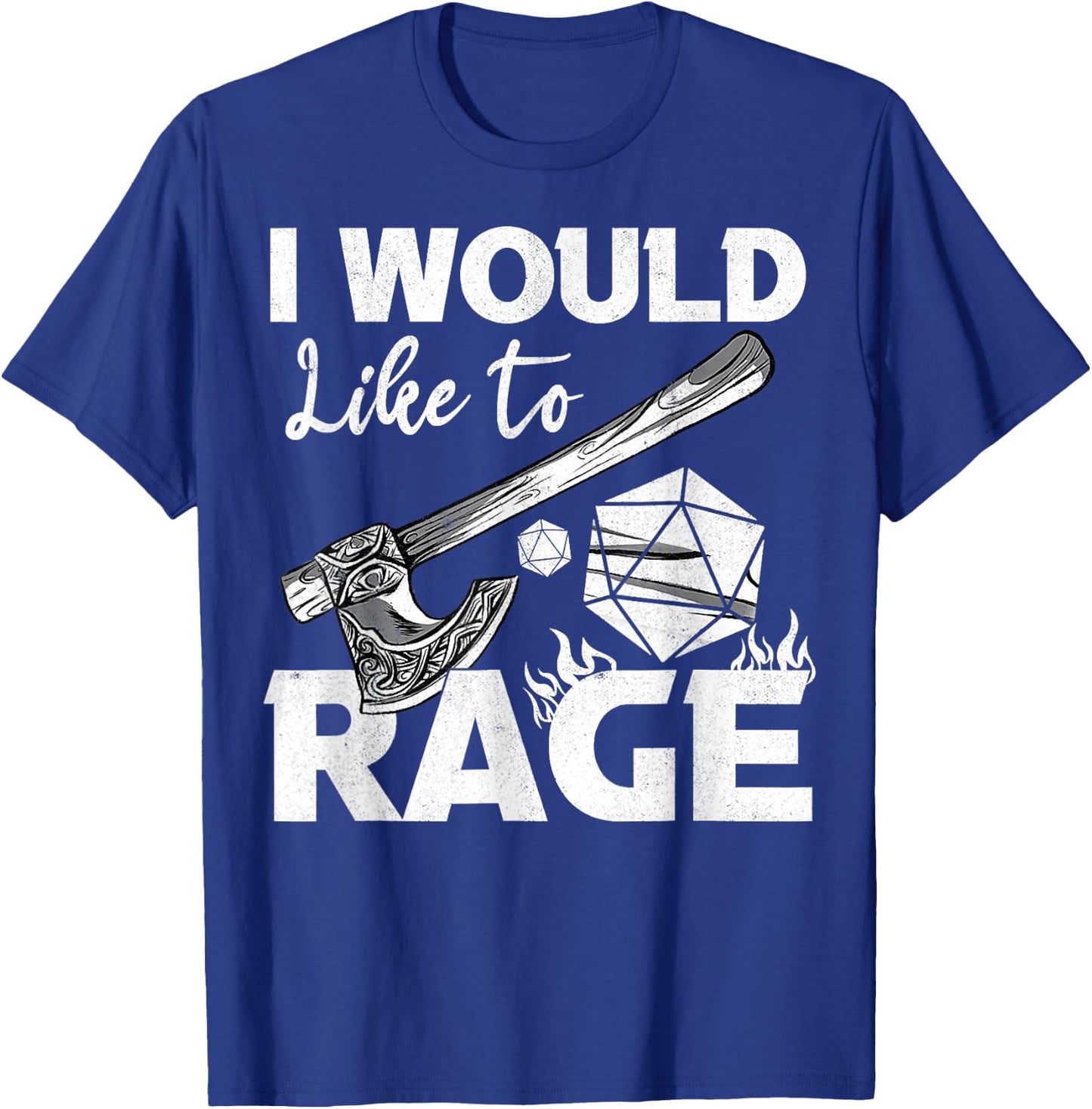 I Would Like To Rage Tabletop B.arbarian Role Play Black -Adults Classic Fit Cotton Blend Short Sleeve T-Shirt - T-Shirt | Royal