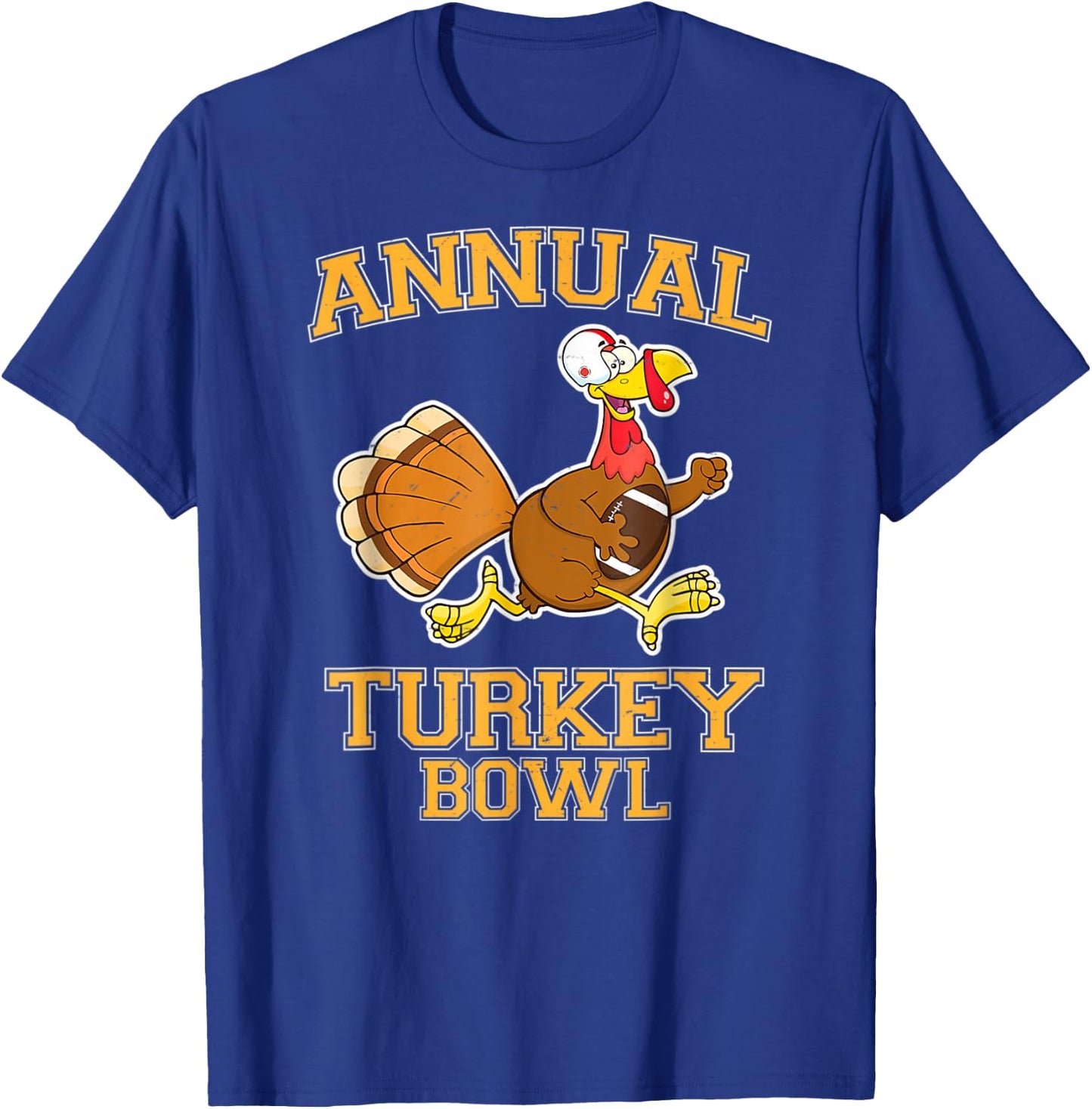 Annual Turkey Bowl Thanksgiving Football T-Shirt - T-Shirt | Royal