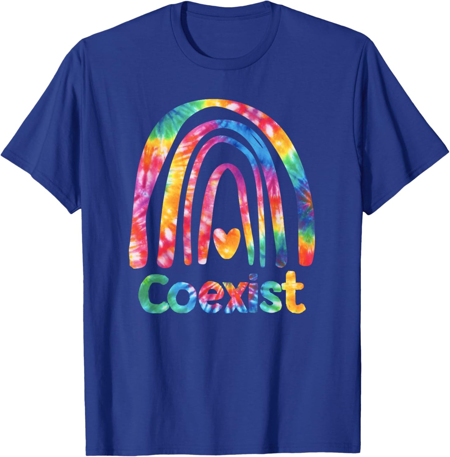 Coexist Shirt Tie Dye Rainbow Positive Inclusive Diversity T-Shirt - T-Shirt | Royal