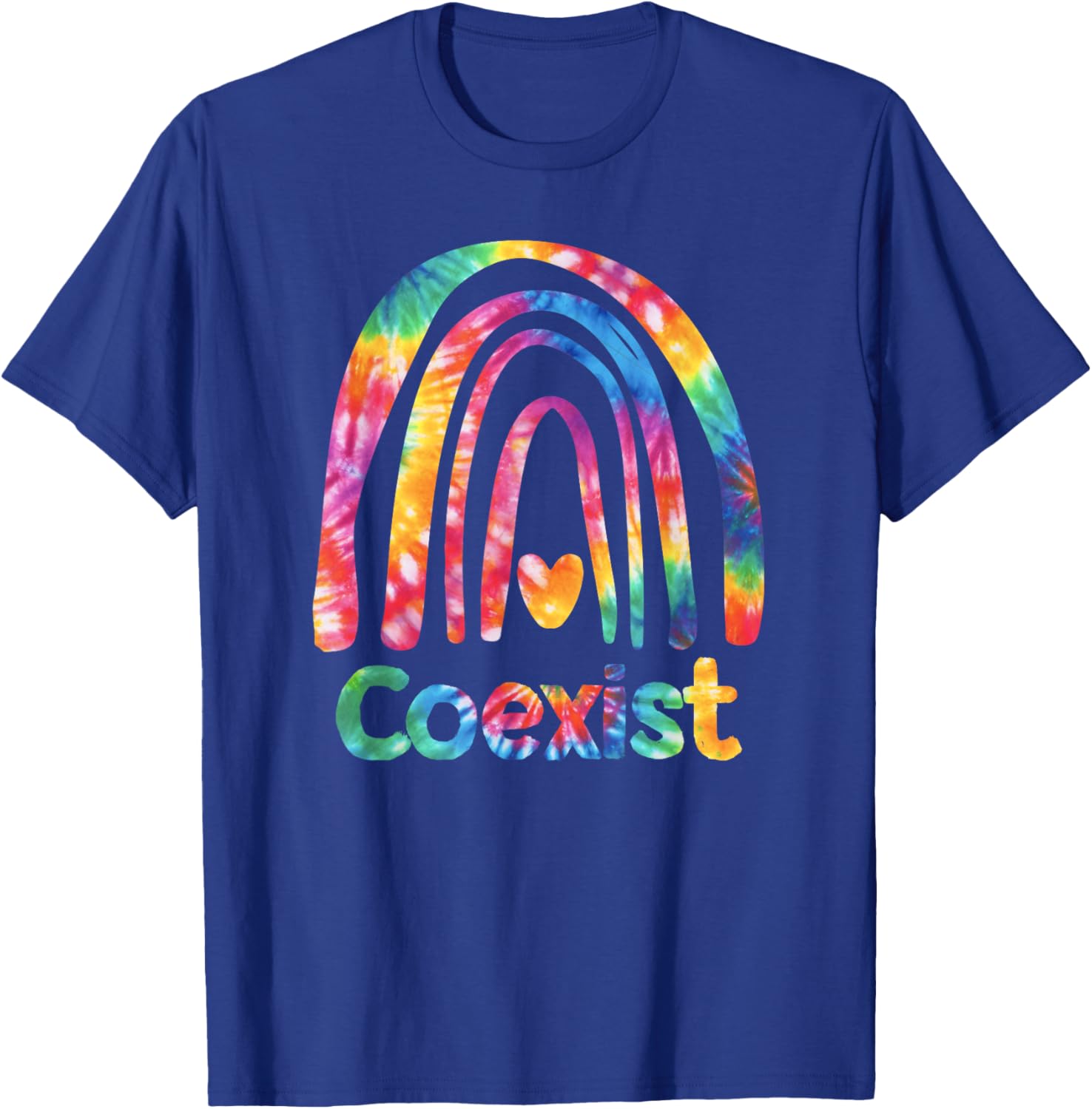 Coexist Shirt Tie Dye Rainbow Positive Inclusive Diversity T-Shirt - T-Shirt | Royal