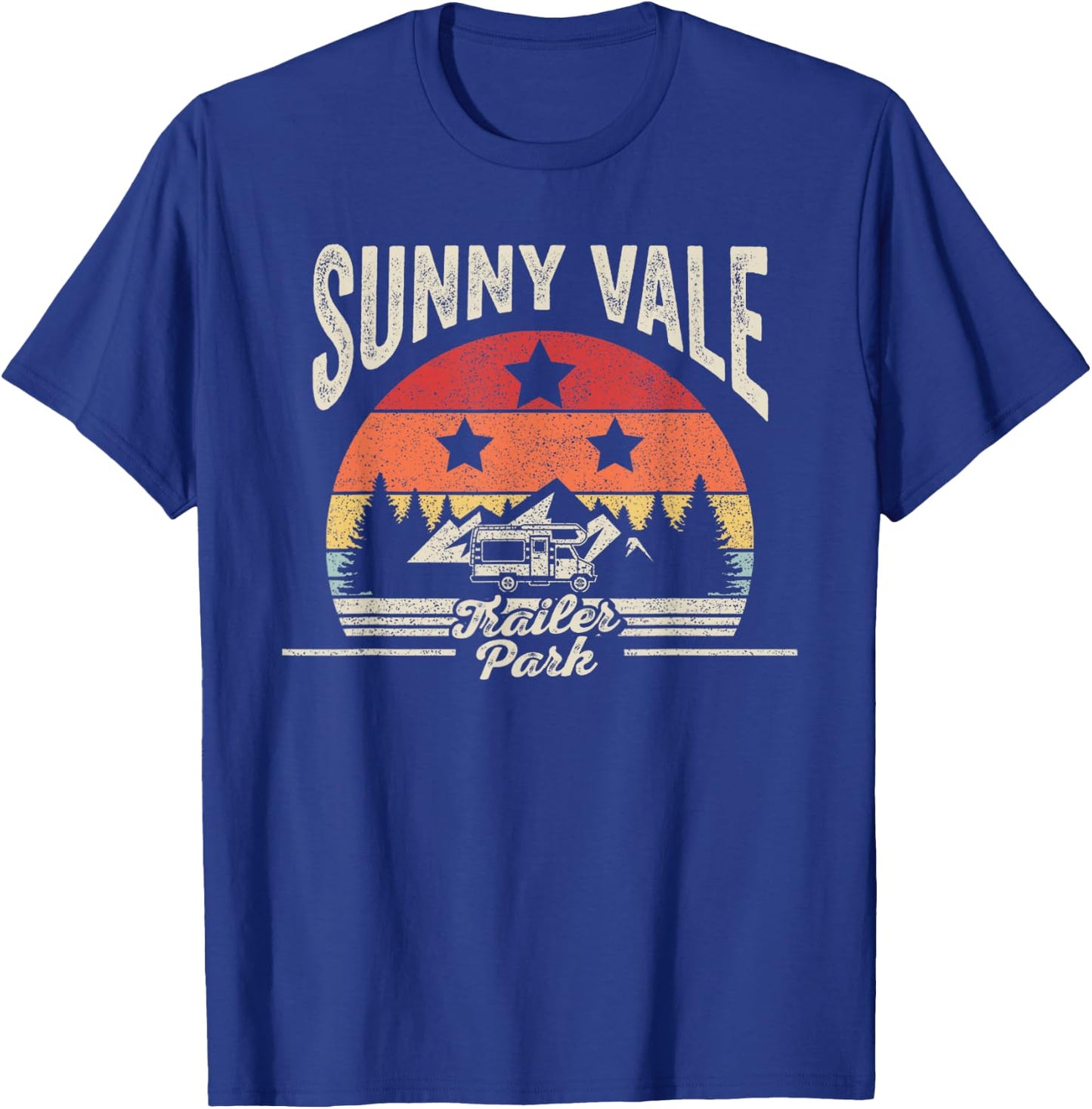 Vintage Retro Sunnyvale Trailer Park T-Shirt - T-Shirt | Royal