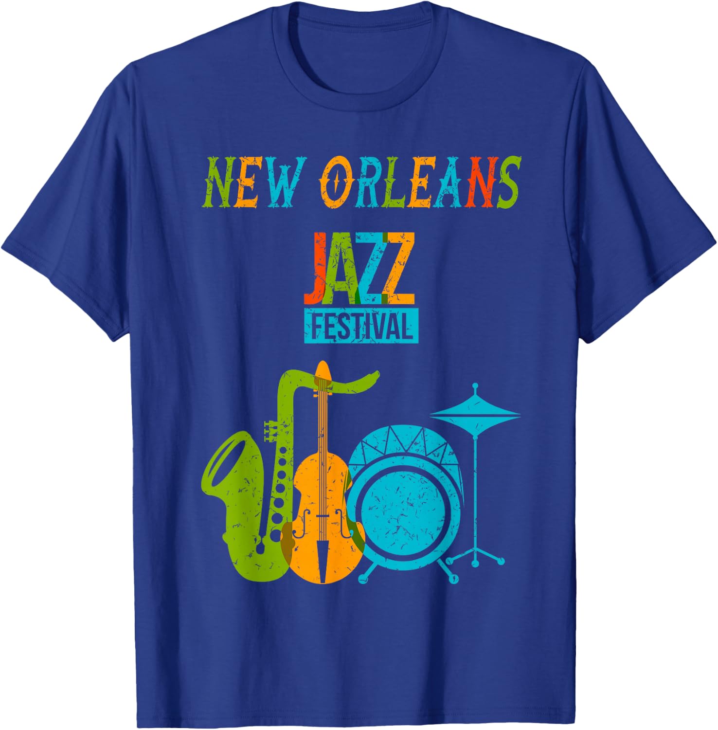 New Orleans Festival of Jazz Music Gift Louisiana Jazz T-Shirt - T-Shirt | Royal