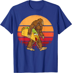 Bigfoot Carrying Taco Funny Cinco de Mayo Boys Men Sasquatch T-Shirt - T-Shirt | Royal