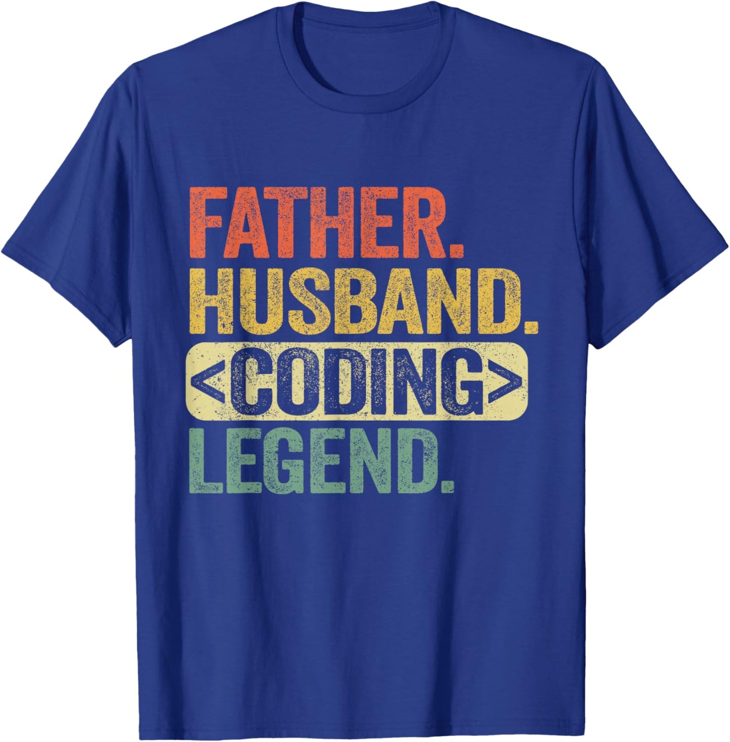 Father Husband Coding Legend Funny Software Programmer Dad T-Shirt - T-Shirt | Royal