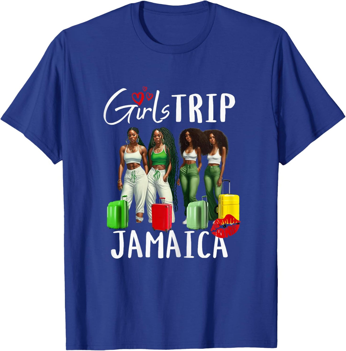 Girls TRip Jamaica Melanin Black Women Birthday Fun Vacation T-Shirt - T-Shirt | Royal