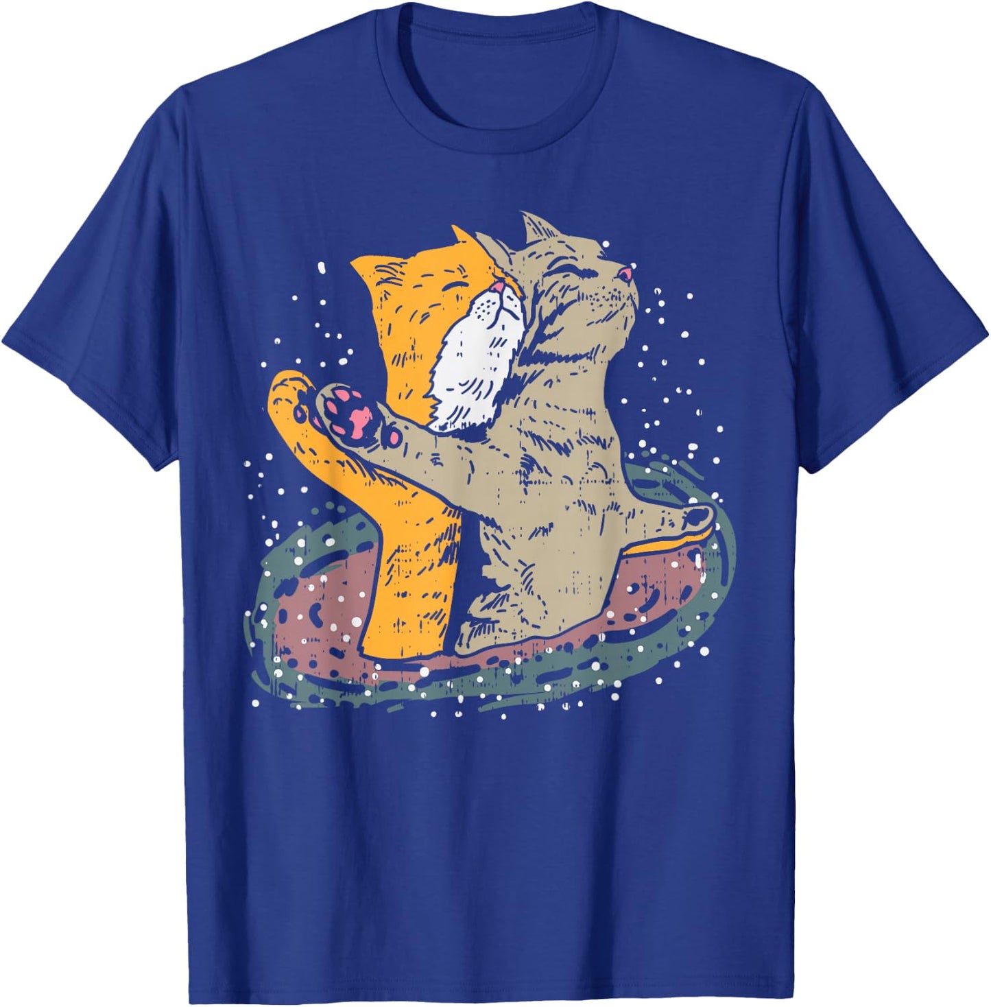 Cats Titanic Pose In Space Funny Movie Pun Animal Lover Gift T-Shirt - T-Shirt | Royal