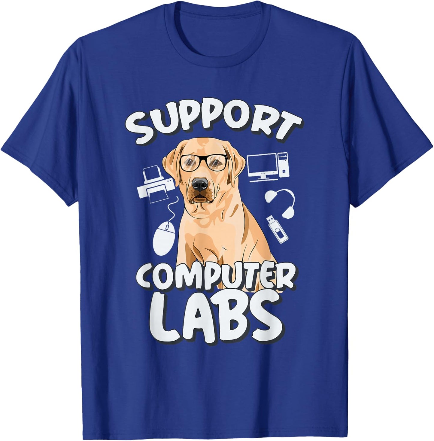 Computer Lab Funny Computer Science Teacher Dog T-Shirt - T-Shirt | Royal