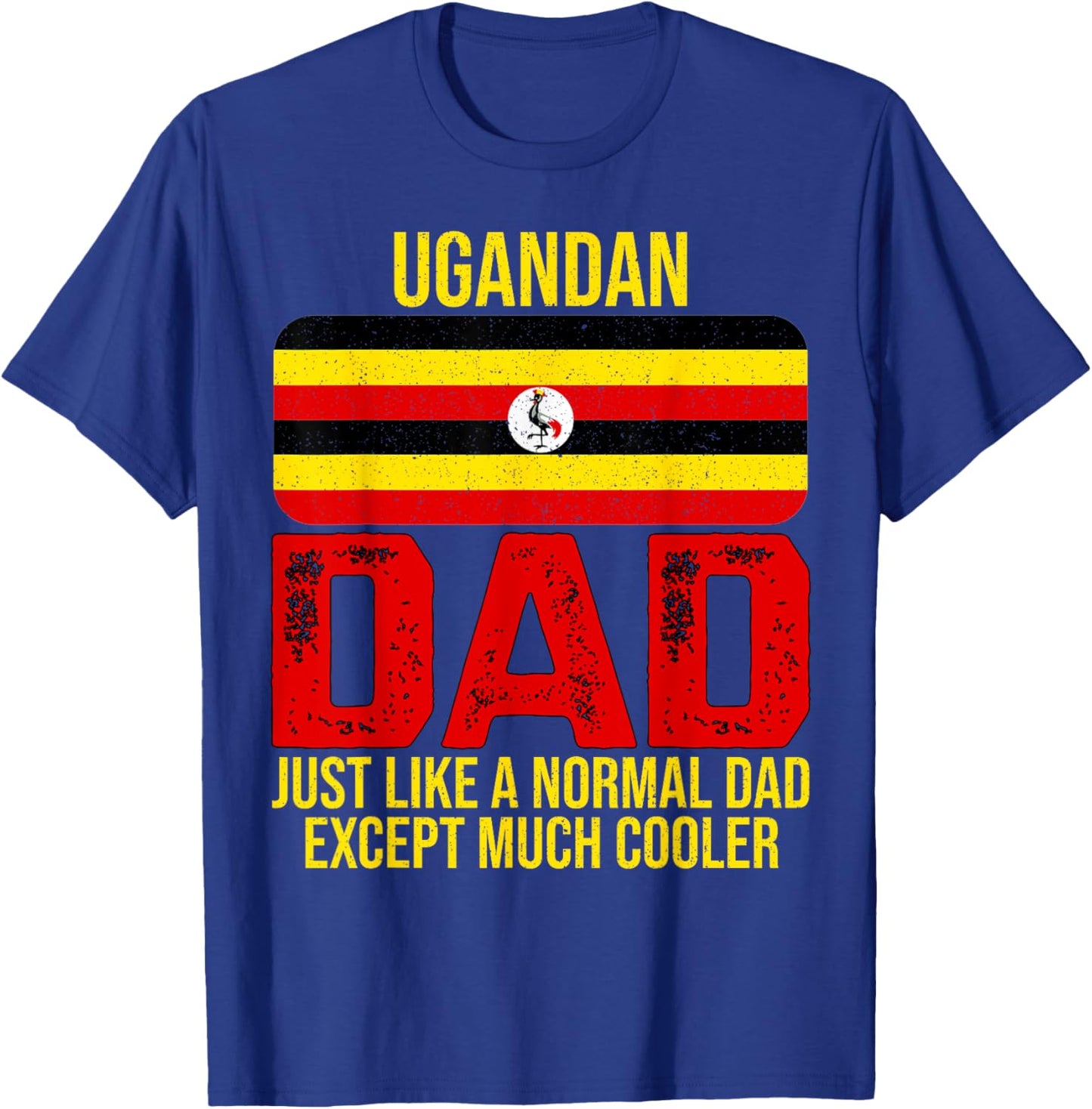 Vintage Ugandan Dad Uganda Flag Design For Father's Day T-Shirt - T-Shirt | Royal