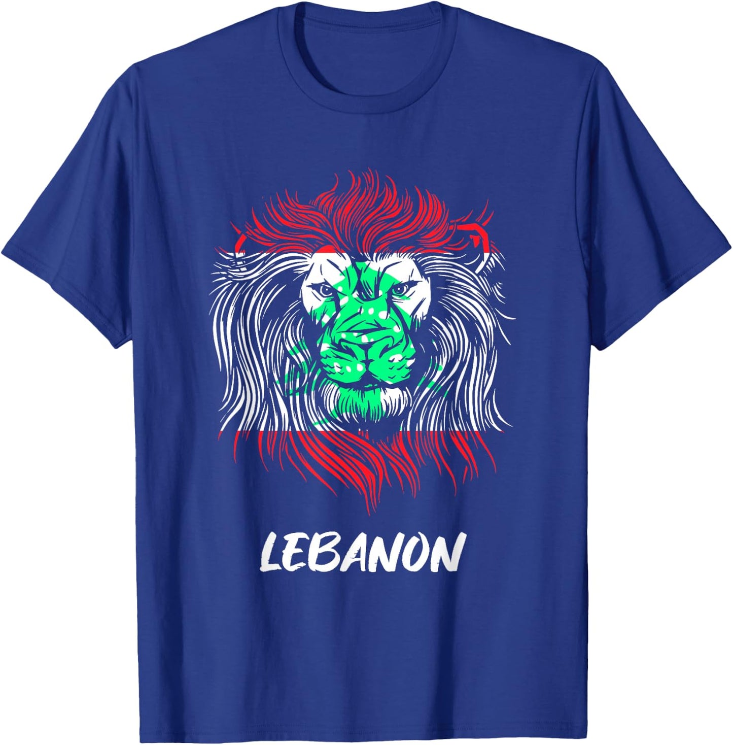 Lebanon Lion Lebanon Flag T-Shirt - T-Shirt | Royal