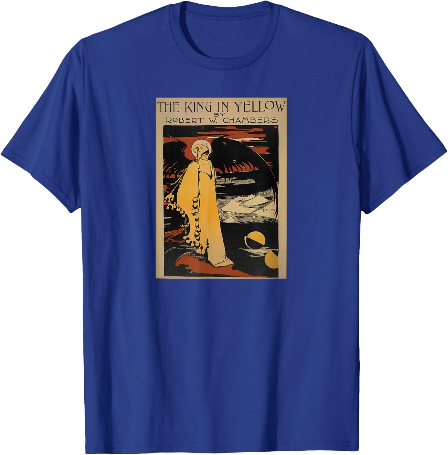 Vintage King In Yellow weird fiction cover Art Nouveau T-Shirt - T-Shirt | Royal