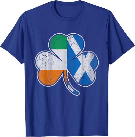 Scotch Irish Shamrock Scottish St Patricks Day T-Shirt - T-Shirt | Royal
