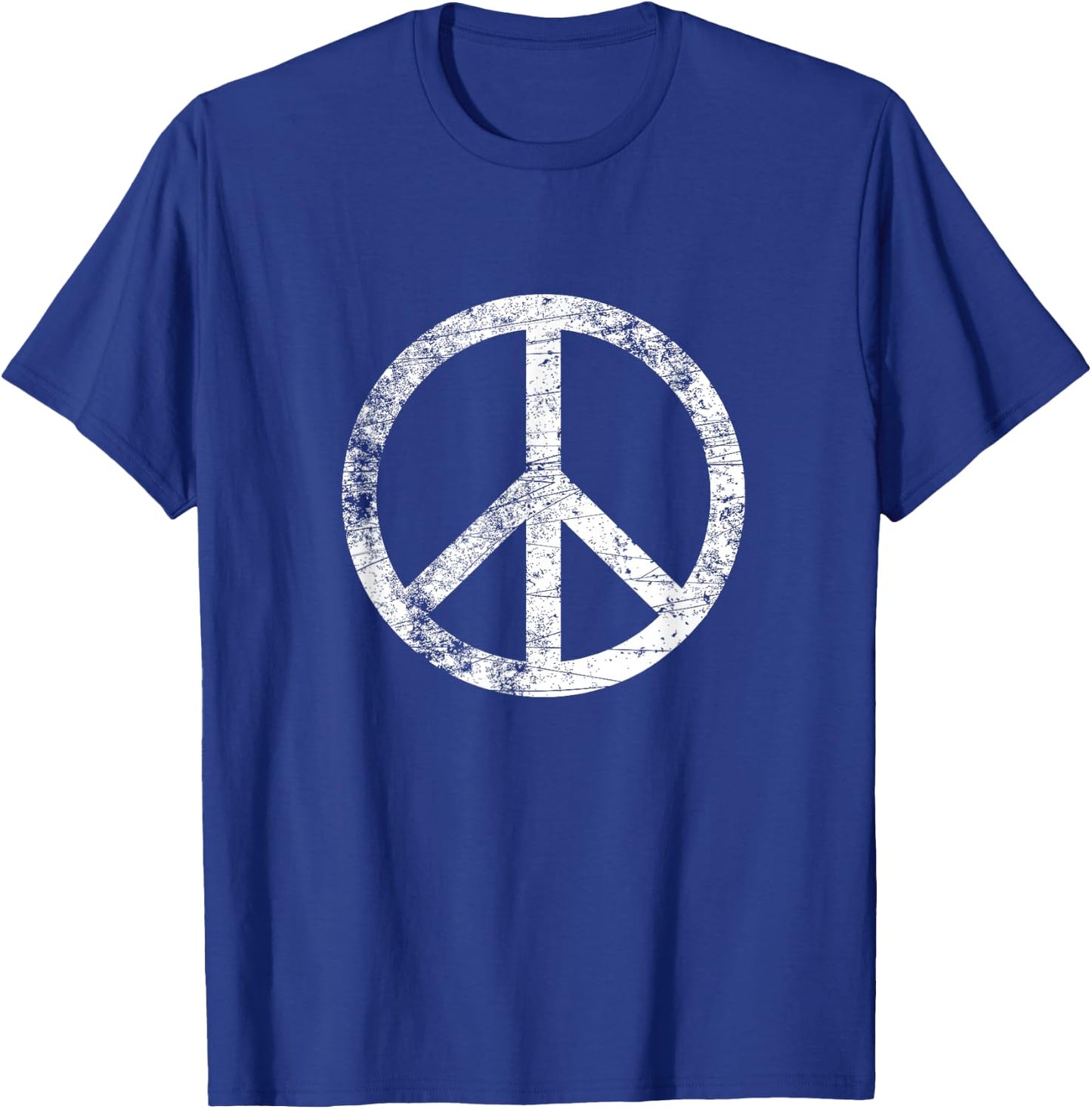 Distressed Peace Sign Retro Vintage Peace Symbol T-Shirt - T-Shirt | Royal