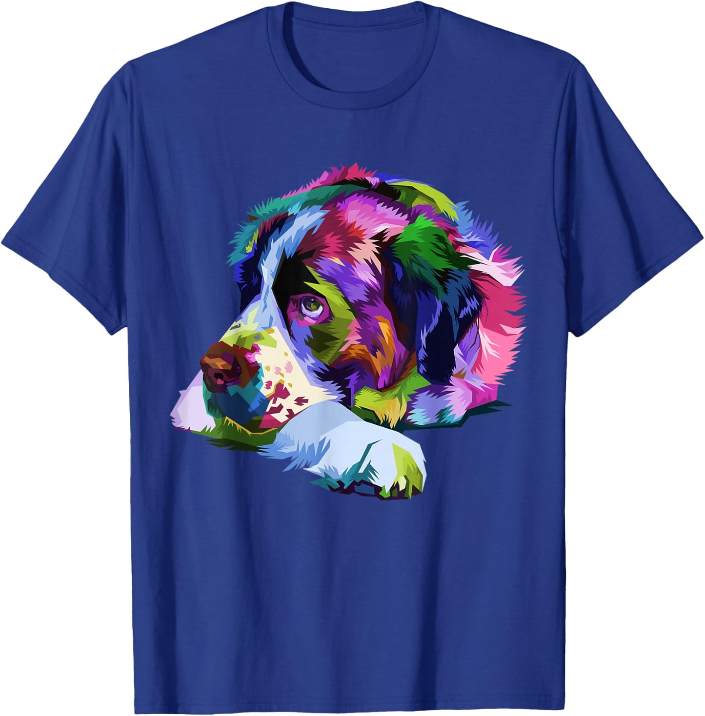 Saint Bernard Pop Art Portrait Colorful Art for Dog Owners T-Shirt - T-Shirt | Royal