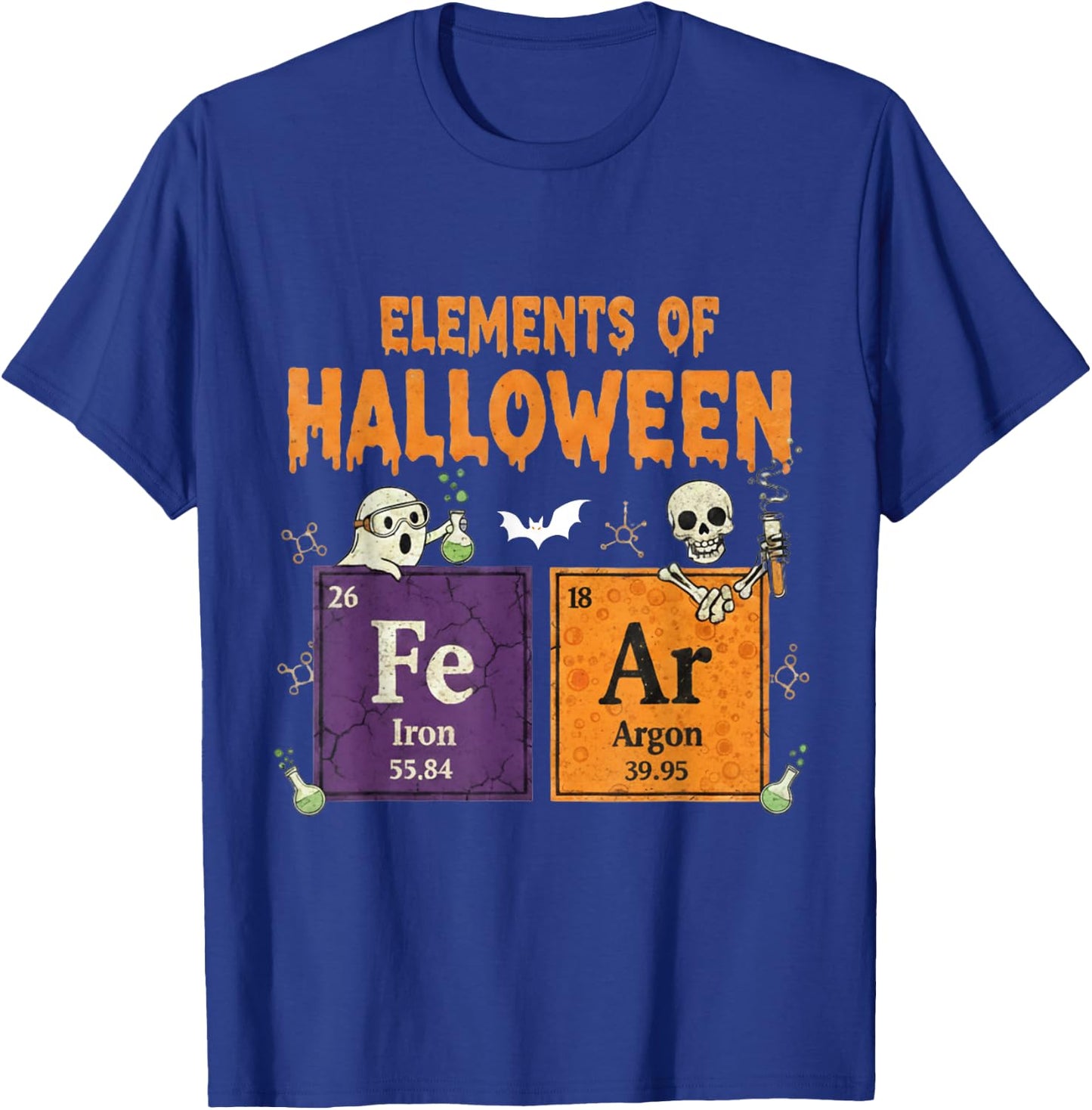 Elements of Halloween Fear Periodically Halloween Chemistry T-Shirt - T-Shirt | Royal