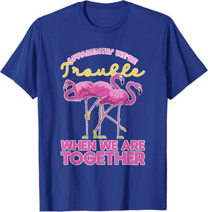 Apparently Were Trouble When We Are Together Funny Flamingo T-Shirt - T-Shirt | Royal