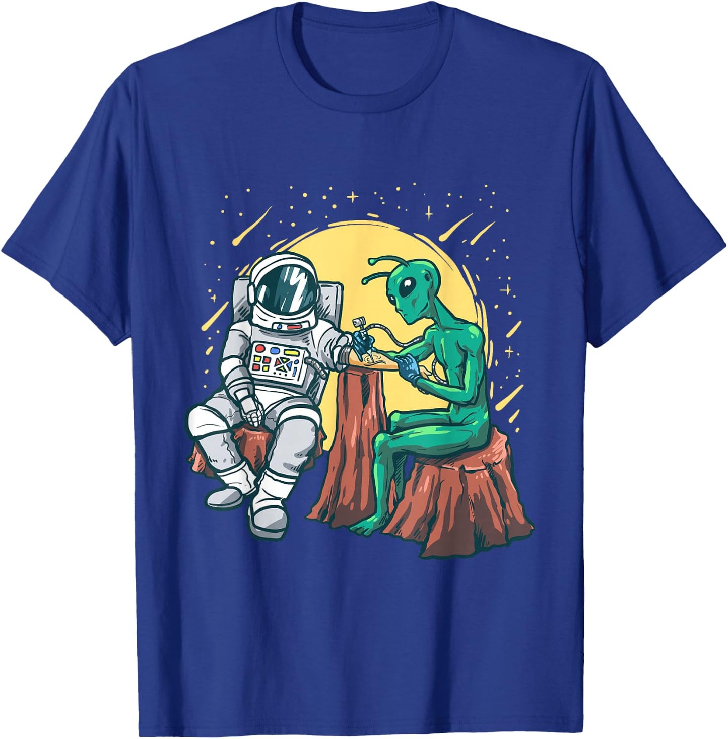 Alien Tattooed Astronaut Ink Tattoo Artist T-Shirt - T-Shirt | Royal