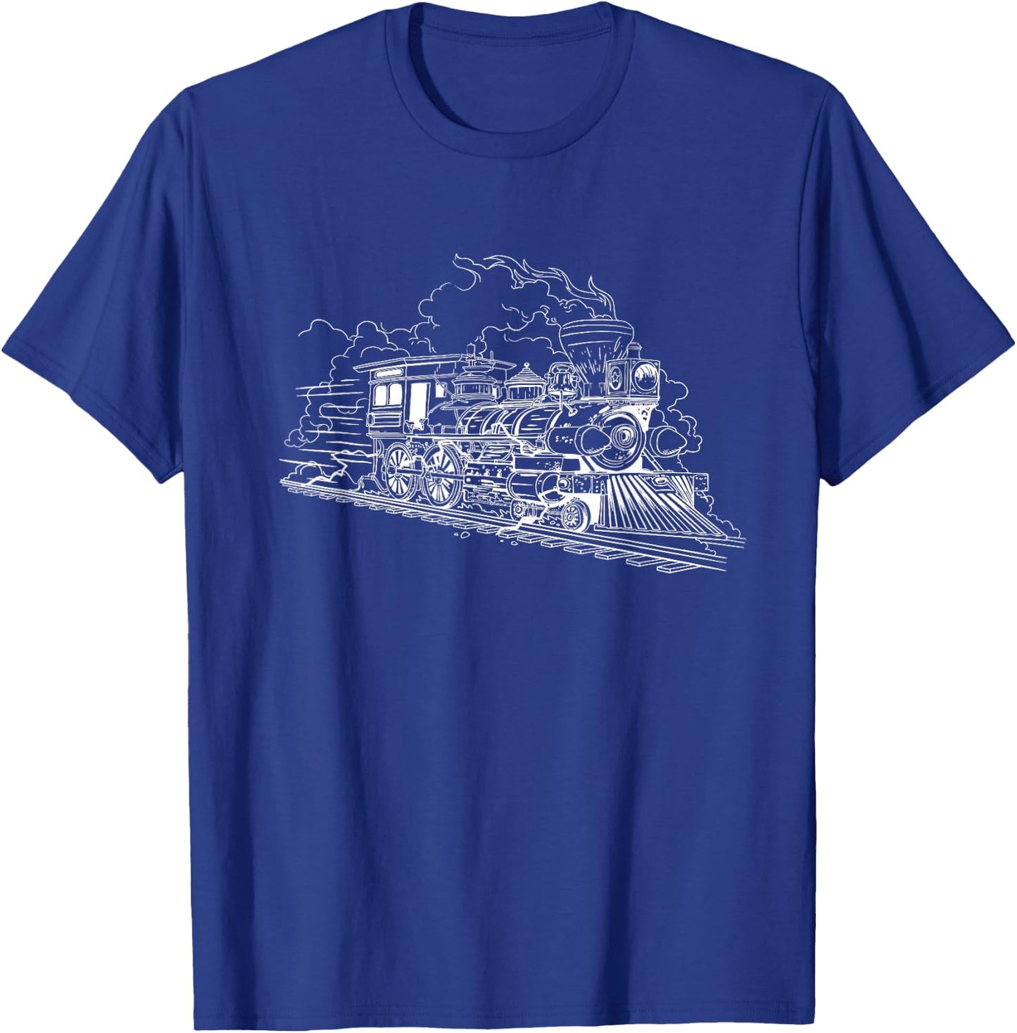 Railroad Steam Train Locomotive Modern Train Engineering T-Shirt - T-Shirt | Royal