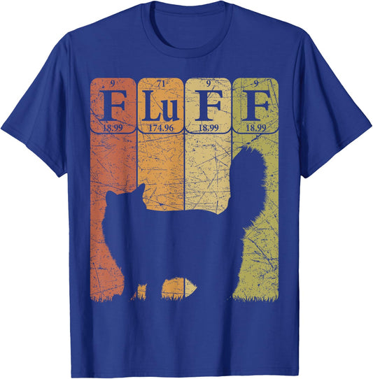 Fluff Cat Periodic Table Elements Cat Lover Cat Scientist T-Shirt - T-Shirt | Royal