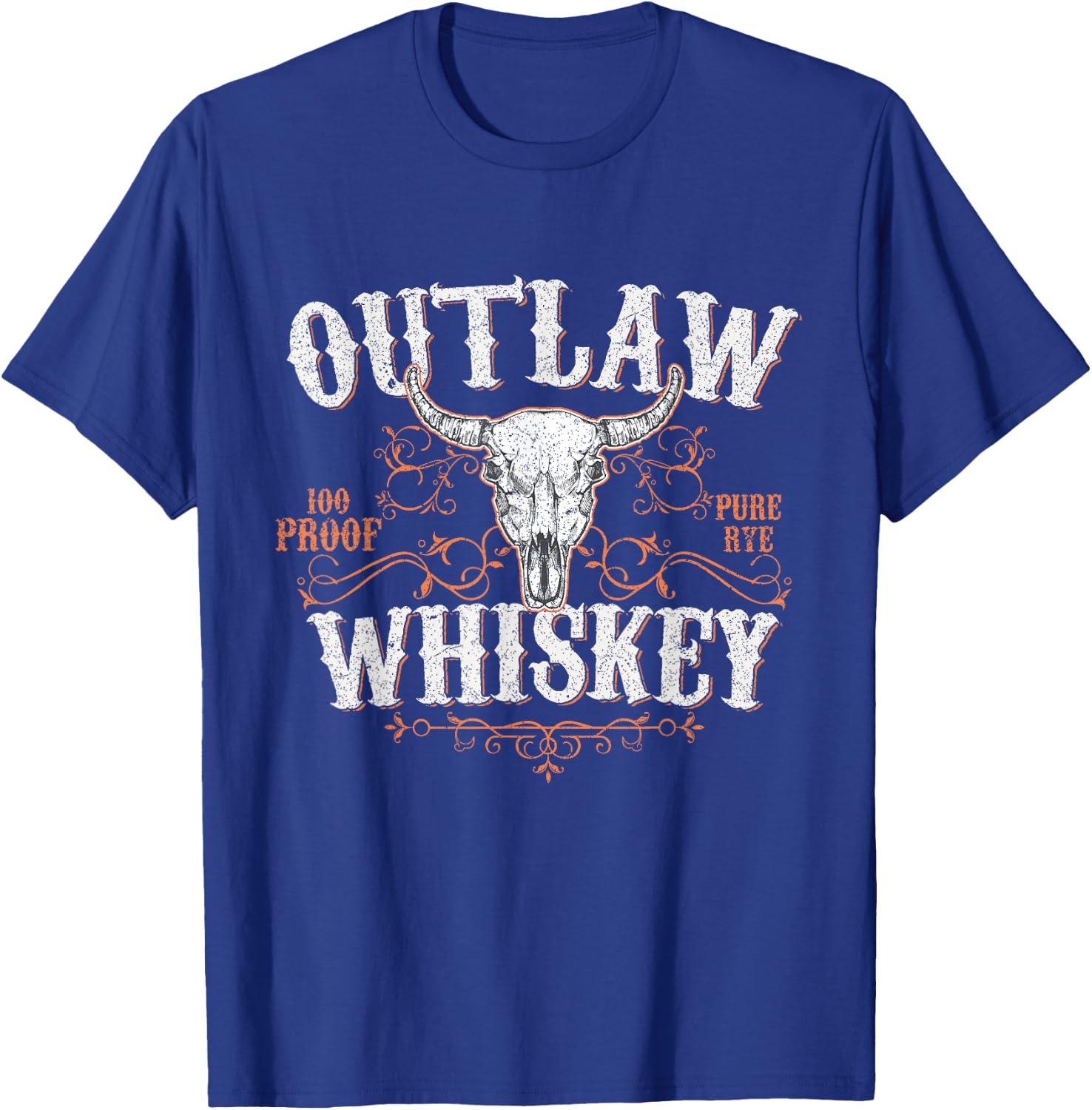 Outlaw Whiskey Country Vintage Graphic T-Shirt - T-Shirt | Royal