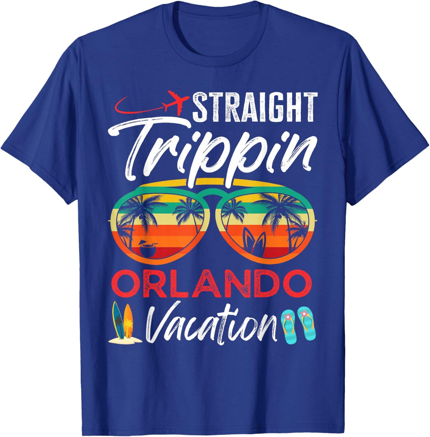Straight Trippin Orlando Couples Family Vacation Group Trip T-Shirt - T-Shirt | Royal