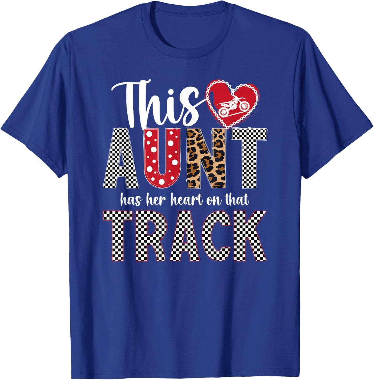 On That Track Motocross Aunt Motocross Rider Auntie T-Shirt - T-Shirt | Royal